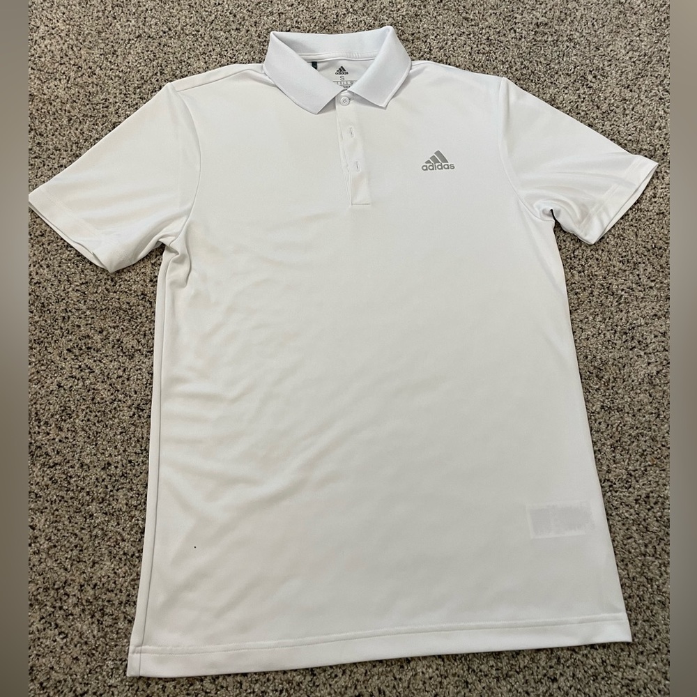 Men’s Small White Adidas Polo
